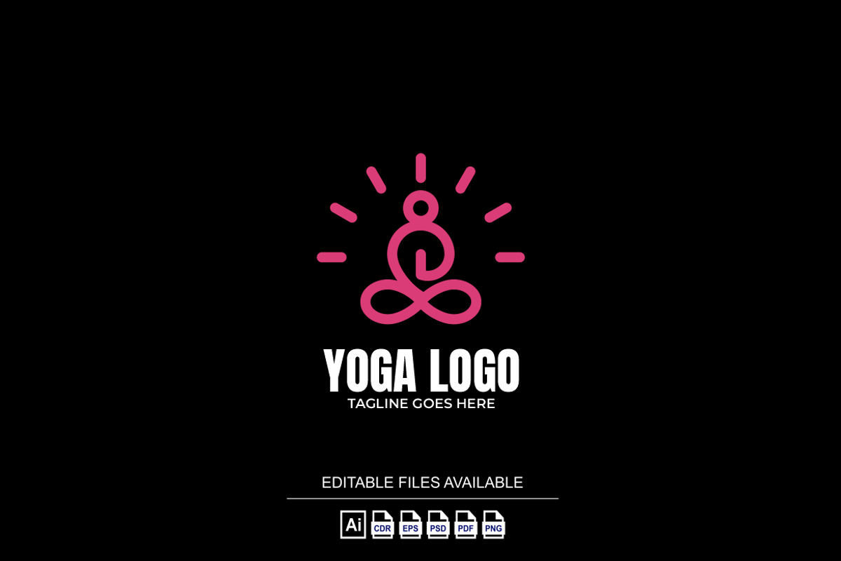 Yoga Lineart Logo, a Branding & Logo Template by Ibnipro1