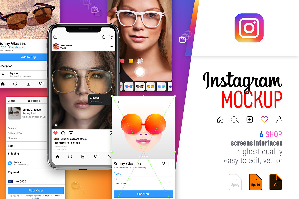 Instagram Shop Screens, a Social Media Template by karnofff (Photo 1 of 4)