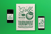 Vintage Golf Tournament Flyer Set, a Flyer Template by graphicook (Thumbnail 1 of 3)