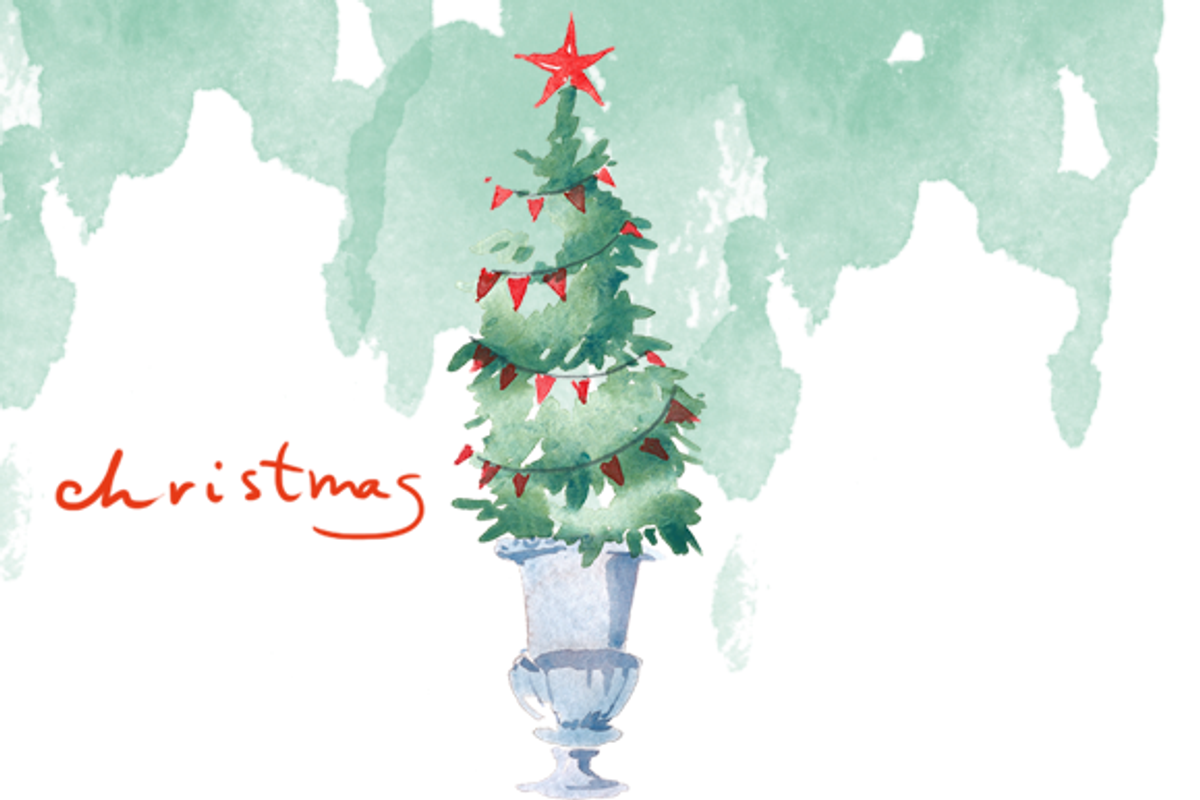 Watercolor Set of 5 Christmas trees, a Seasonal Illustration by masha gross (Photo 3 of 4)