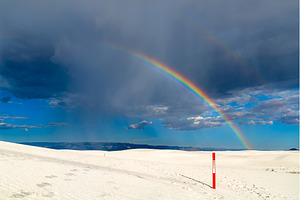 Rainbow over white gypsum dunes at, a Nature Photo by Leonid Andronov
