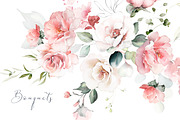 Pink Watercolor roses, a Decorative Illustration by Lisima (Thumbnail 3 of 9)