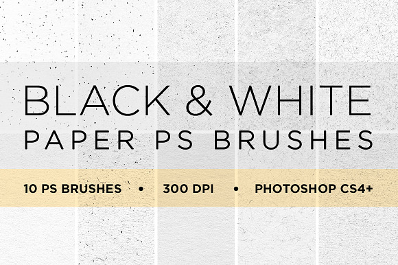 10 Black White Paper Ps Brushes preview 4