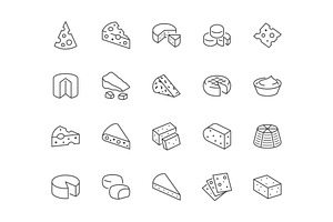 Cheese Line Icons