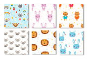 Seamless patterns with cute animals, an Animal Illustration by Helen Sko (Thumbnail 4 of 4)