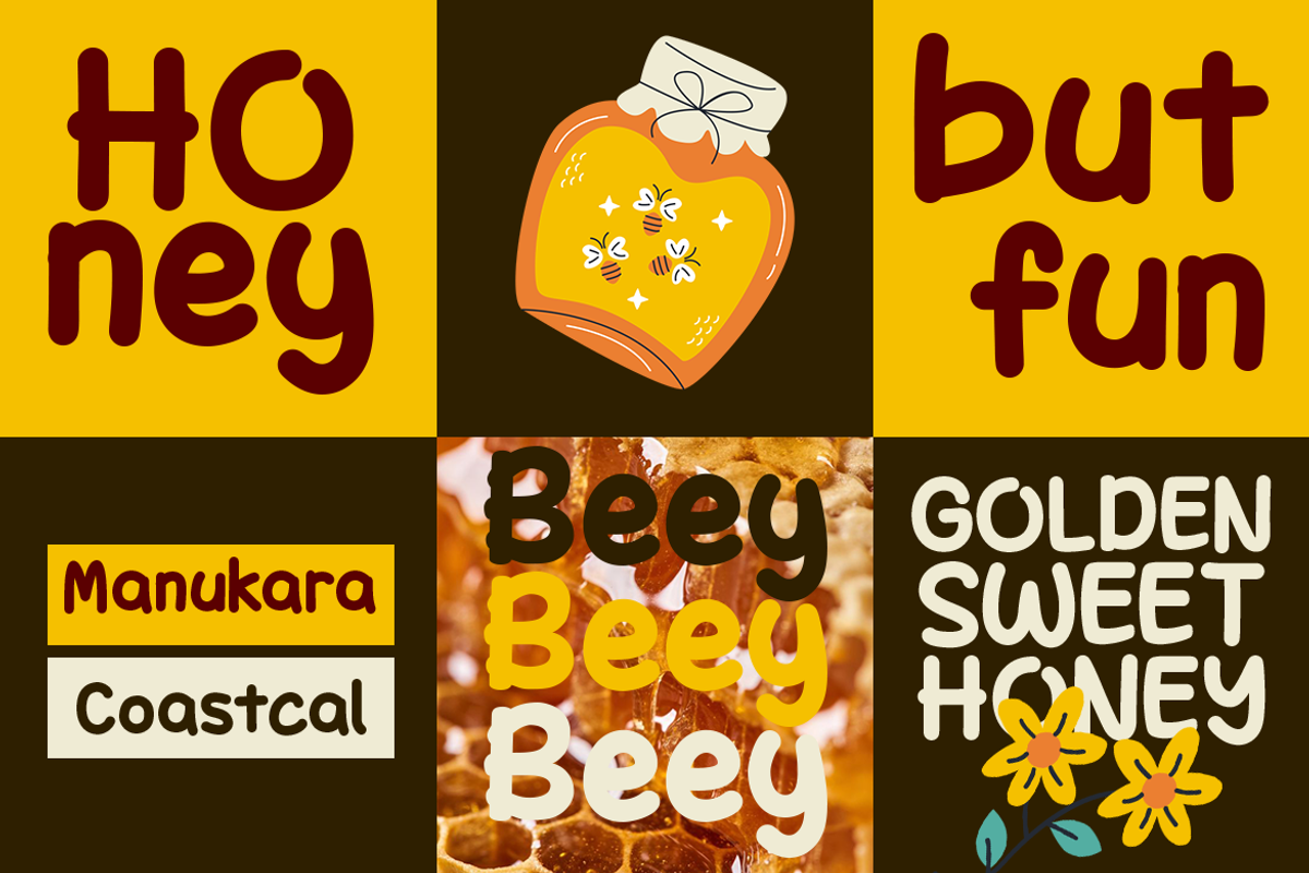 Honey Sunday Playful Display Font, a Sans Serif Font by Vadovastd (Photo 5 of 11)