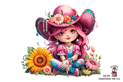Cowgirl with Sunflowers PNG Clipart, a Graphic by Clipart Bloom (Thumbnail 10 of 13)