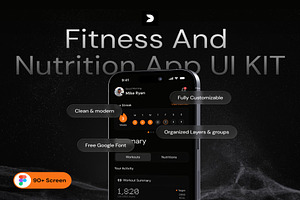 Fitness & Nutrition App UI Kit, an UI Kit Template by Creative Perspective