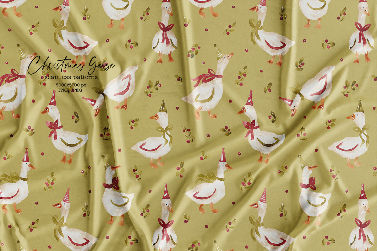 Christmas geese collection, an Animal Illustration by SirenaArt (Photo 8 of 15)