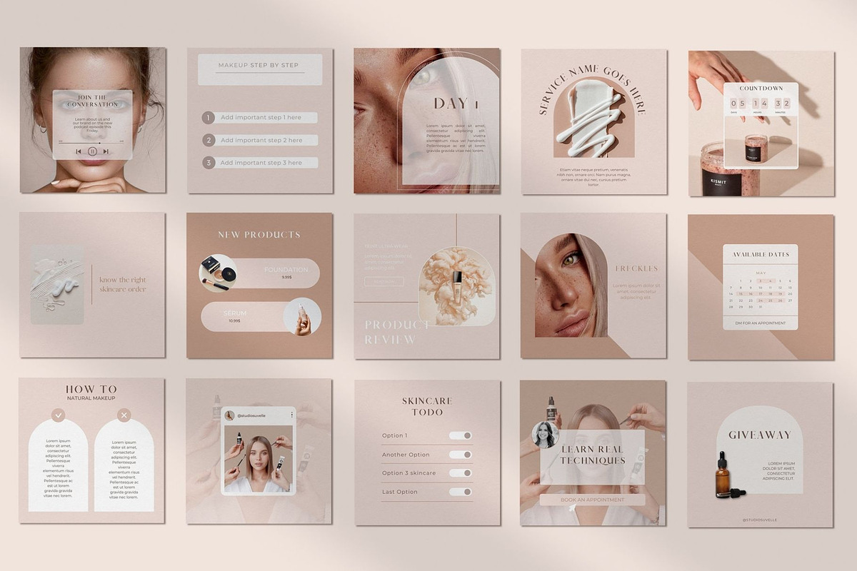 ROUGE - Beauty IG Templates Canva, a Social Media Template by Studio Suvelle (Photo 2 of 6)