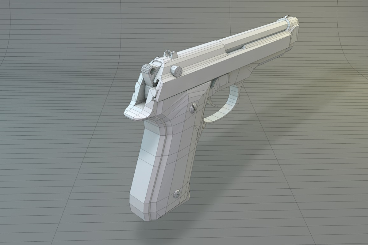 Low Poly Beretta M9, an Object 3D Model by CreativeeArt (Photo 8 of 9)