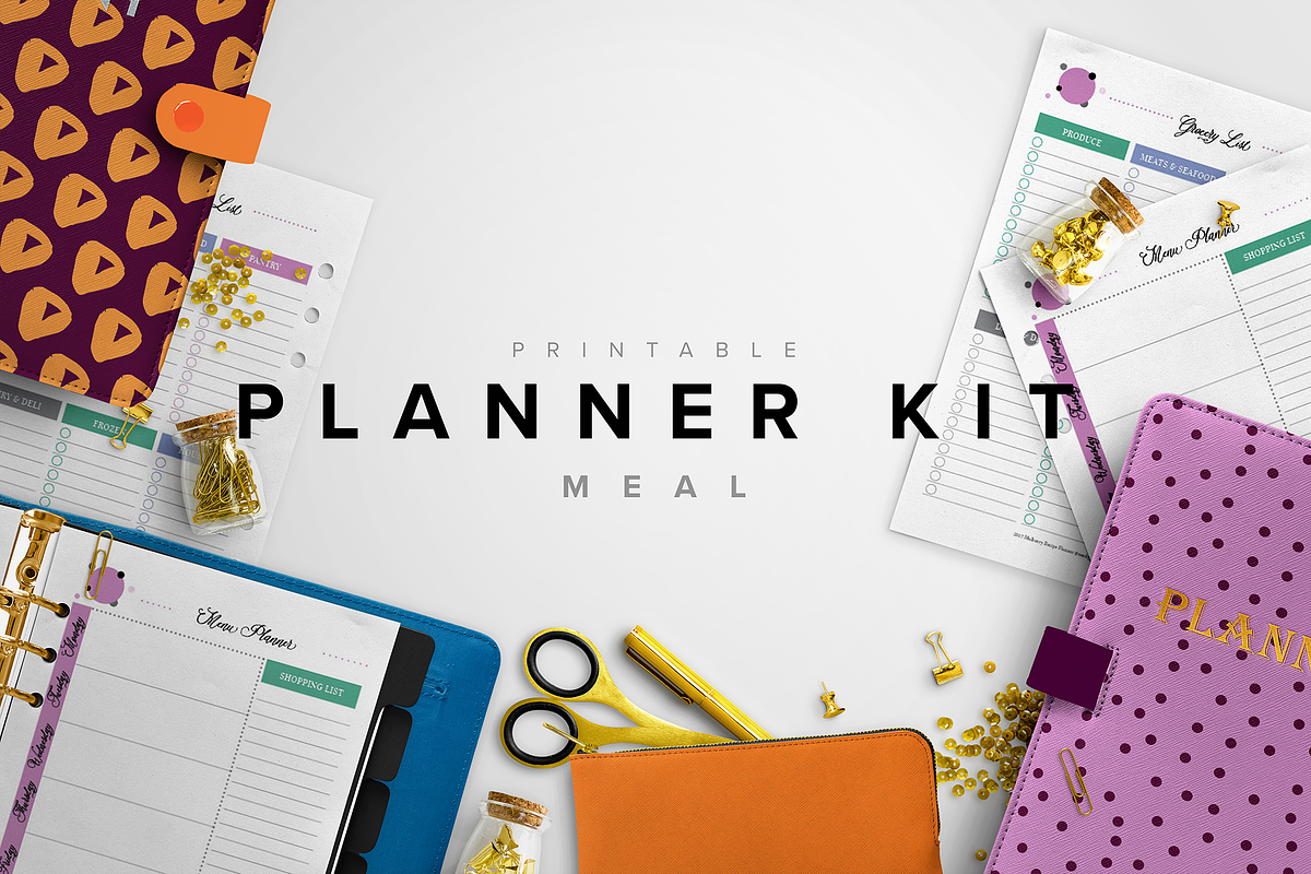 Meal Planner Kit - A5, A4 & Letter, a Stationery Template by Nerdy Girl Creative (Photo 1 of 3)