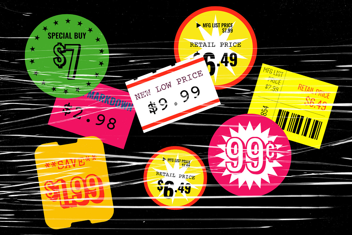 24 Vintage Bodega Price Stickers, an Object Graphic by The Fake PNG (Photo 5 of 5)