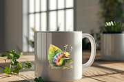 CUTE RAINBOW CATTERPILLAR CLIPART, an Animal Illustration by Daring Digies (Thumbnail 6 of 8)