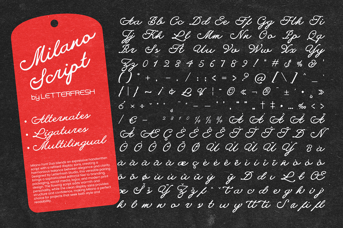 Milano Editorial Vintage, a Script Font by Letter Fresh (Photo 12 of 13)