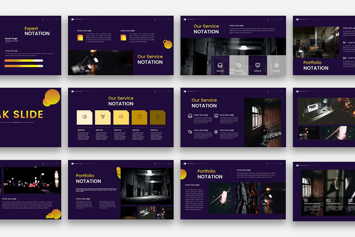 NOTATION - PowerPoint Template, a Presentation Template by kreatifreya