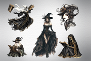 Reading ghost and Victorian witch, an Object Graphic by Invite to Clipart (Thumbnail 4 of 7)