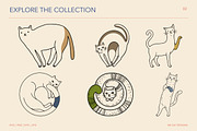 Whimsical Cats Hand Drawn Arts, an Animal Illustration by designvectx (Thumbnail 3 of 7)