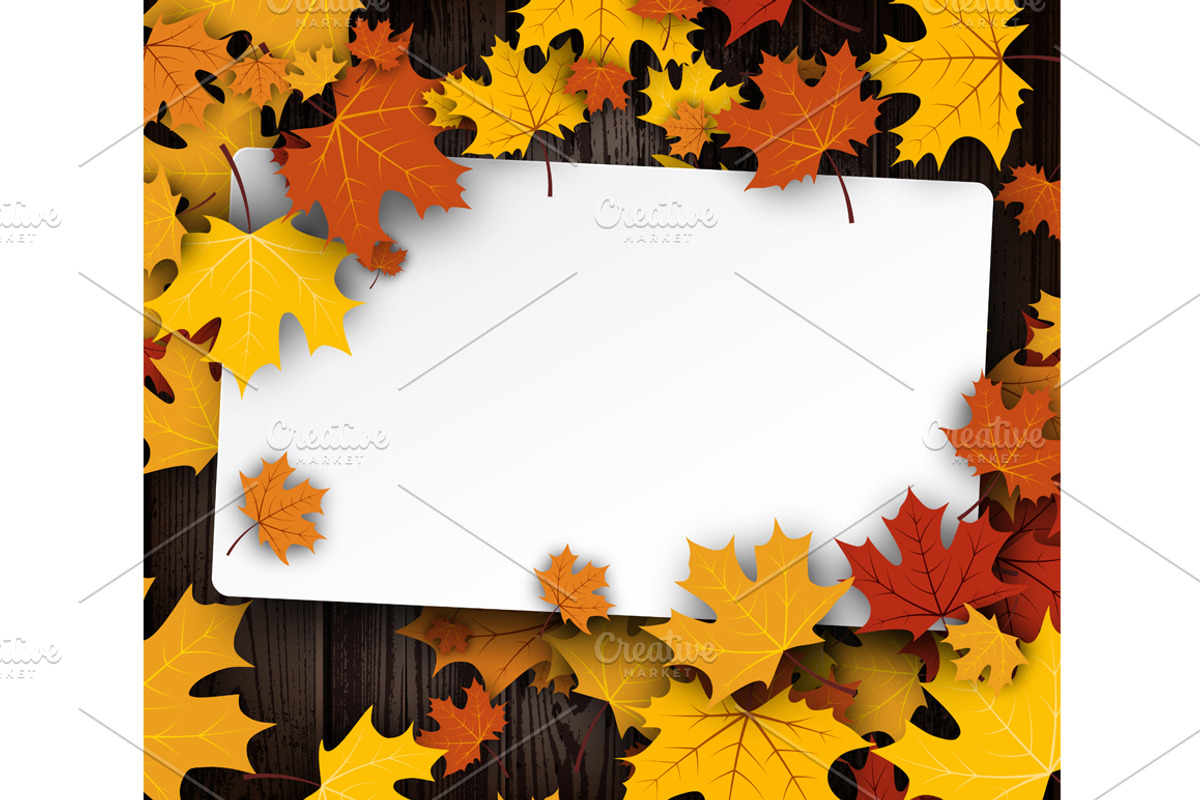 Wooden texture set with maple leaves, a Decorative Illustration by Vjom (Photo 7 of 9)