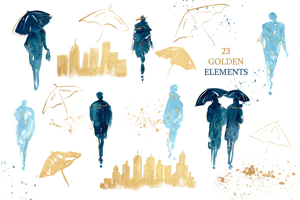 Watercolor Silhouettes People Set, a Person Illustration by AlineArtStore (Photo 6 of 12)