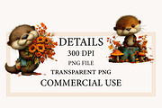 Whimsical Autumn Fall Otter Clipart, a Seasonal Illustration by Designworld (Thumbnail 4 of 10)