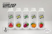 Clear Juice Bottle Sets Mockup, a Packaging Mockup by INCDesign (Thumbnail 8 of 10)