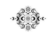 Moon Phase Mandala SVG Bundle, an Illustration by yasushie (Thumbnail 22 of 31)