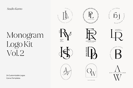 Monogram Logo Kit Templates Vol.2, a Branding & Logo Template by Studio Kumo