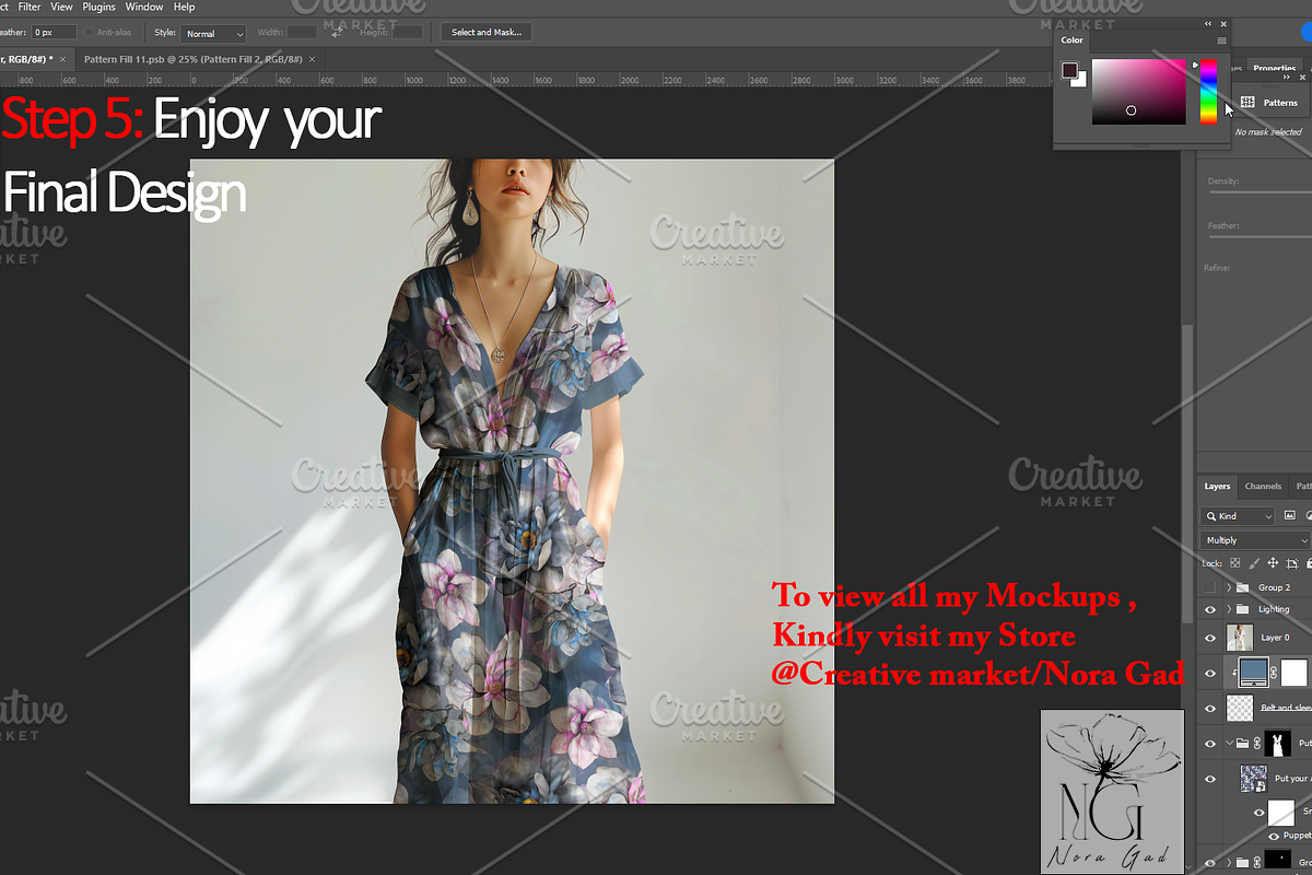 Maxi Dress Mockup, an Apparel Mockup by Nora Gad (Photo 14 of 14)