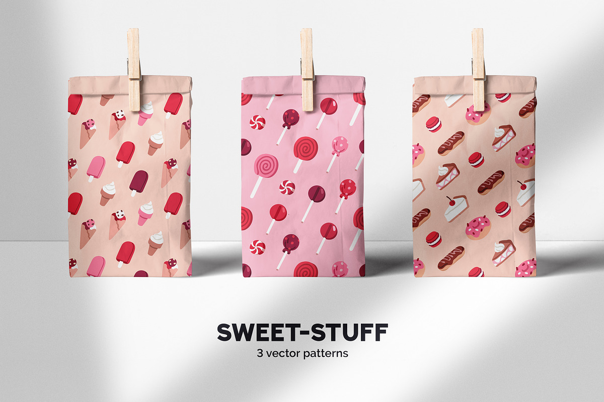 Sweets, desserts seamless patterns, a Pattern Graphic by Good Studio (Photo 1 of 11)