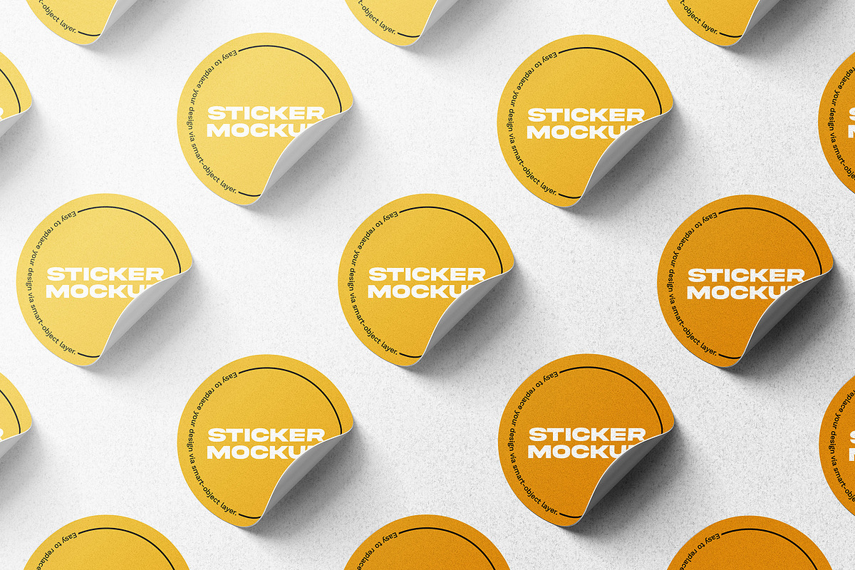 Round Sticker Mockups, a Packaging Mockup by MahmoudWally (Photo 4 of 7)