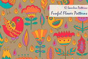 Funful Flower Patterns, a Pattern Graphic by Retro Graphic Box (Thumbnail 1 of 9)
