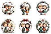 Cute Christmas Couple Clipart, an Illustration by DreamArtGraphic (Thumbnail 3 of 5)