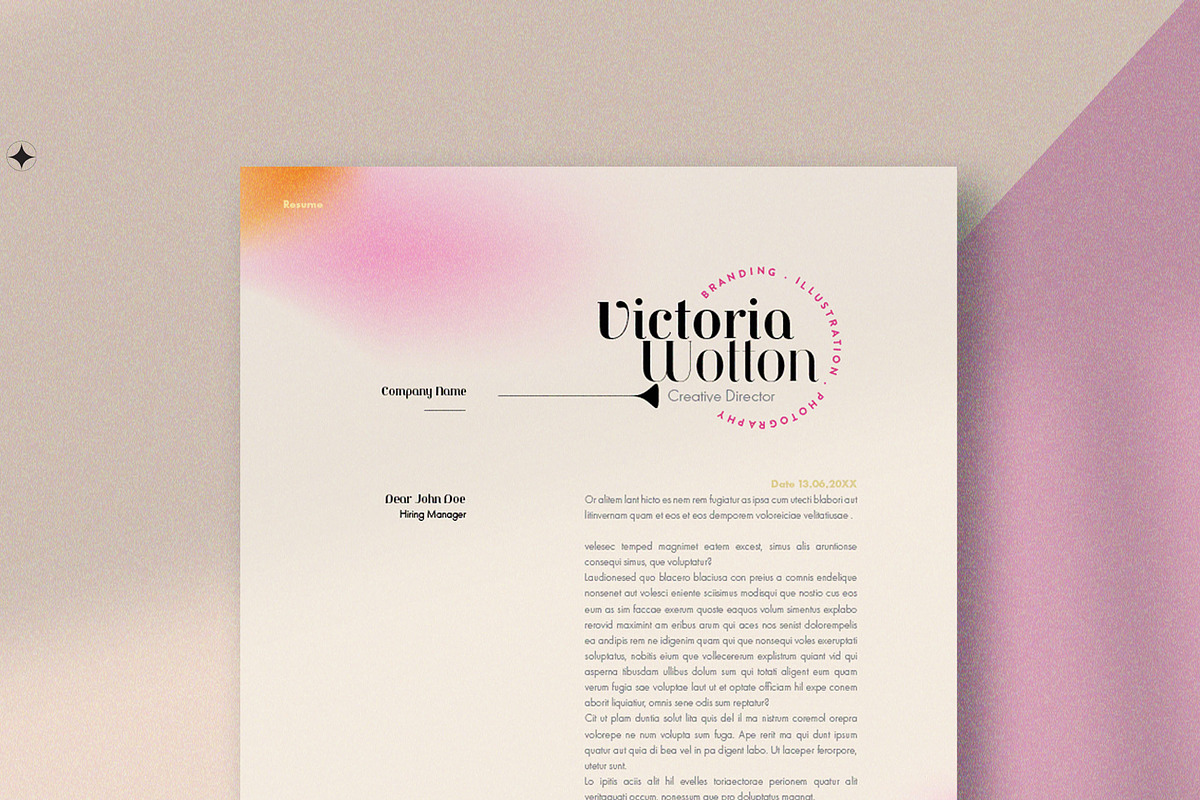 Pink and Orange Gradient Resume, a Templates & Theme by wavebreak (Photo 1 of 2)