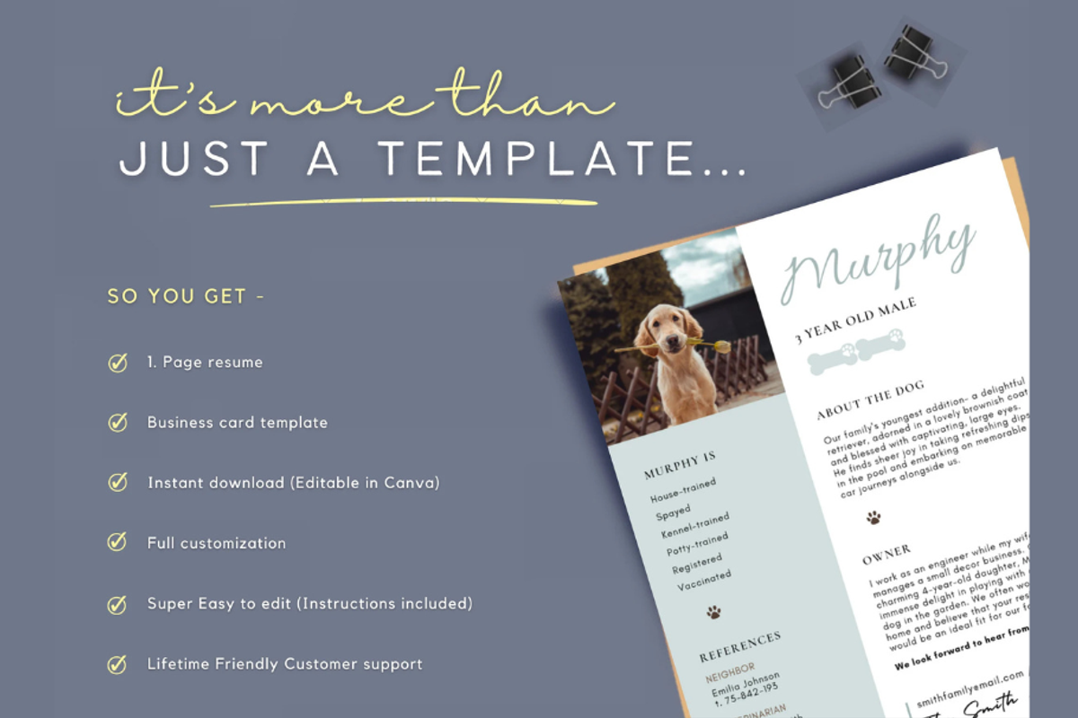 Pet Resume Rental Application, a Resume Template by Climbwithelevator (Photo 6 of 7)