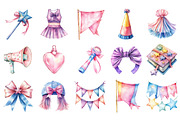 Cute Cheerleading Clipart, an Illustration by Designking (Thumbnail 3 of 5)