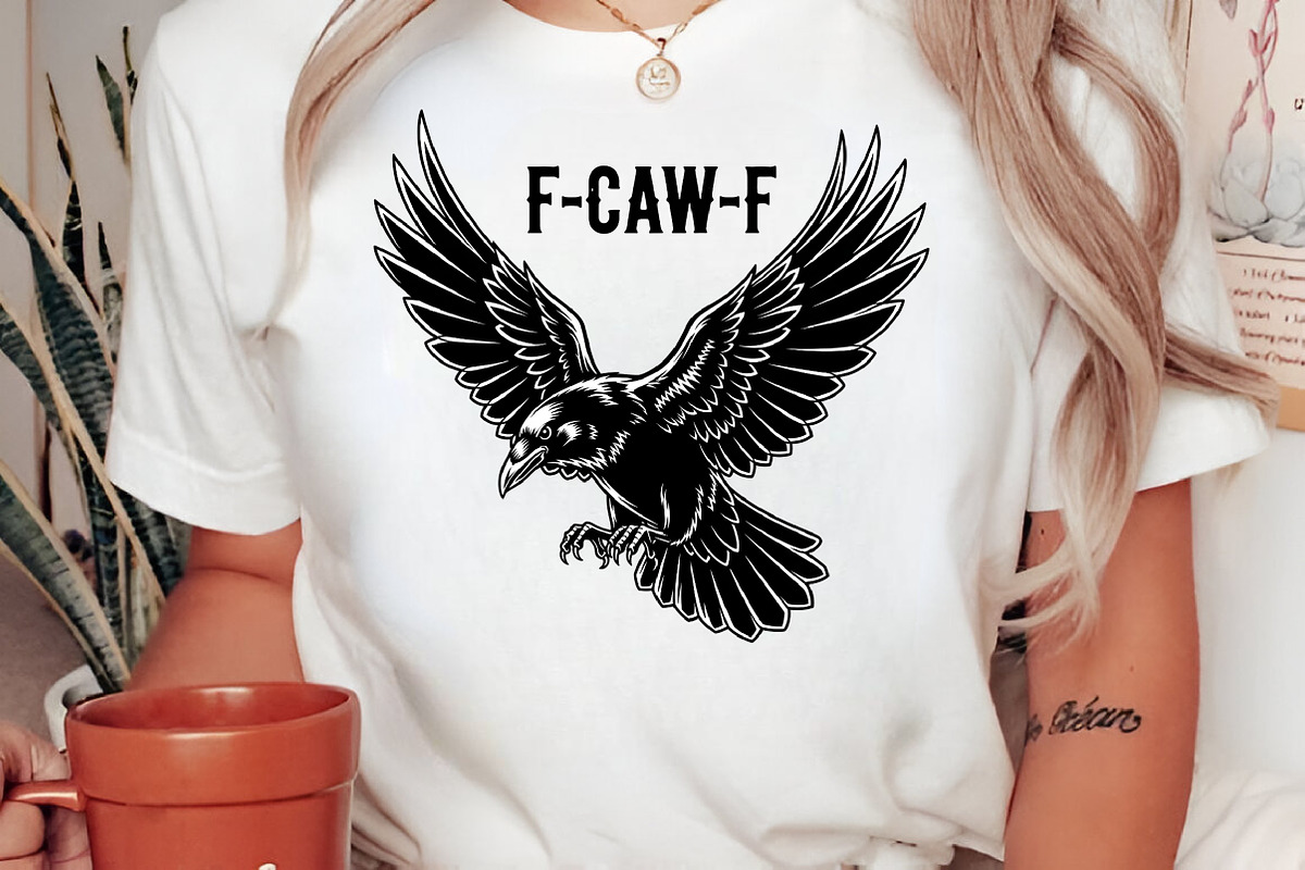 F-CAW-F Raven Digital PNG, an Illustration by Craft Nest (Photo 2 of 5)
