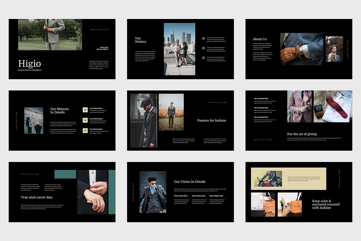 Higio : Fashion Brand Powerpoint, a Presentation Template by Punkl Camp (Photo 6 of 9)