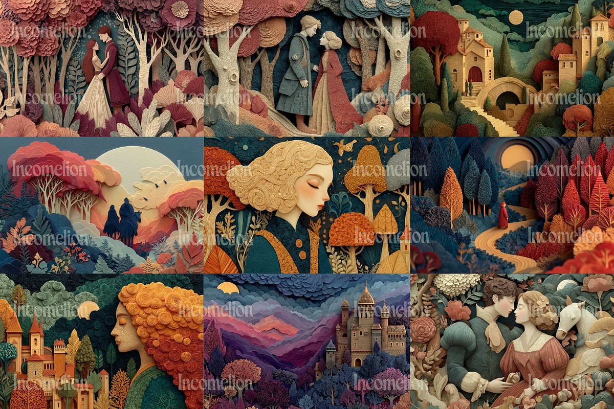 50 Fairytale Cut Paper Collages, a Person Illustration by Incomelion (Photo 3 of 13)