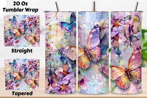 3D Spring Garden Butterfly Tumbler