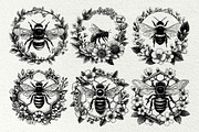 Vintage Honey Bee Illustrations, a Food Illustration by DENIDigitalArtSudio (Thumbnail 3 of 5)