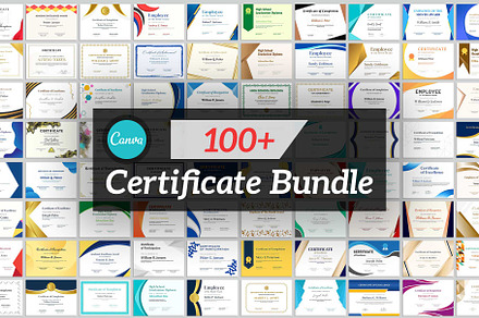 100+ Canva Certificate Bundle