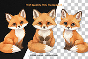 15 Bundle Watercolor Baby Fox Wild, an Animal Illustration by Morspective (Thumbnail 2 of 8)