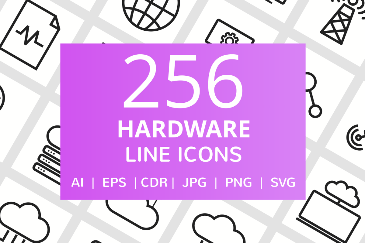 256 Hardware Line Icons, an Outline Icon by IconBunny (Photo 1 of 6)