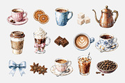 Watercolor Coffee Clipart (46), a Food Illustration by Iryna Denysova (Thumbnail 3 of 8)