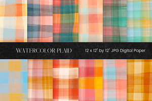 Colourful Watercolor Plaid