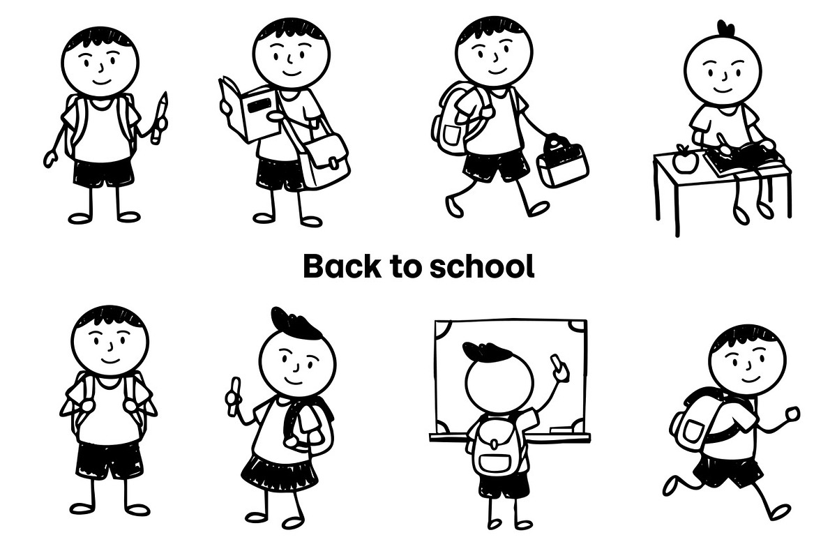 children enjoying school life set, an Object Illustration by foxndeer (Photo 2 of 3)