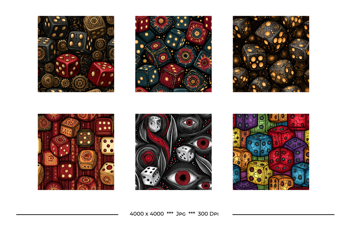 Dice Retro Art Style Patterns, a Pattern Graphic by karenfoleyphoto (Photo 9 of 10)