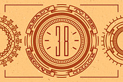 38 Line Badges, an Object Graphic by Vintage Voyage Supply (Thumbnail 1 of 3)