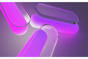 Neon glass rounded rectangle 3D, a Wallpaper Graphic by Marozhkastudio